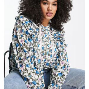 RIVER ISLAND Floral Ruffle Blouse Sz10‎ (US6)